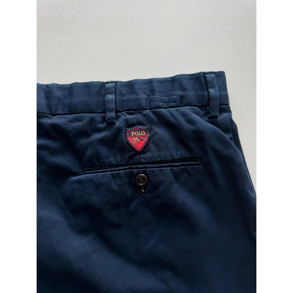 Polo Golf Ralph Lauren Navy Shorts Men's Size 36 Flat Front Classic Chino Cotton